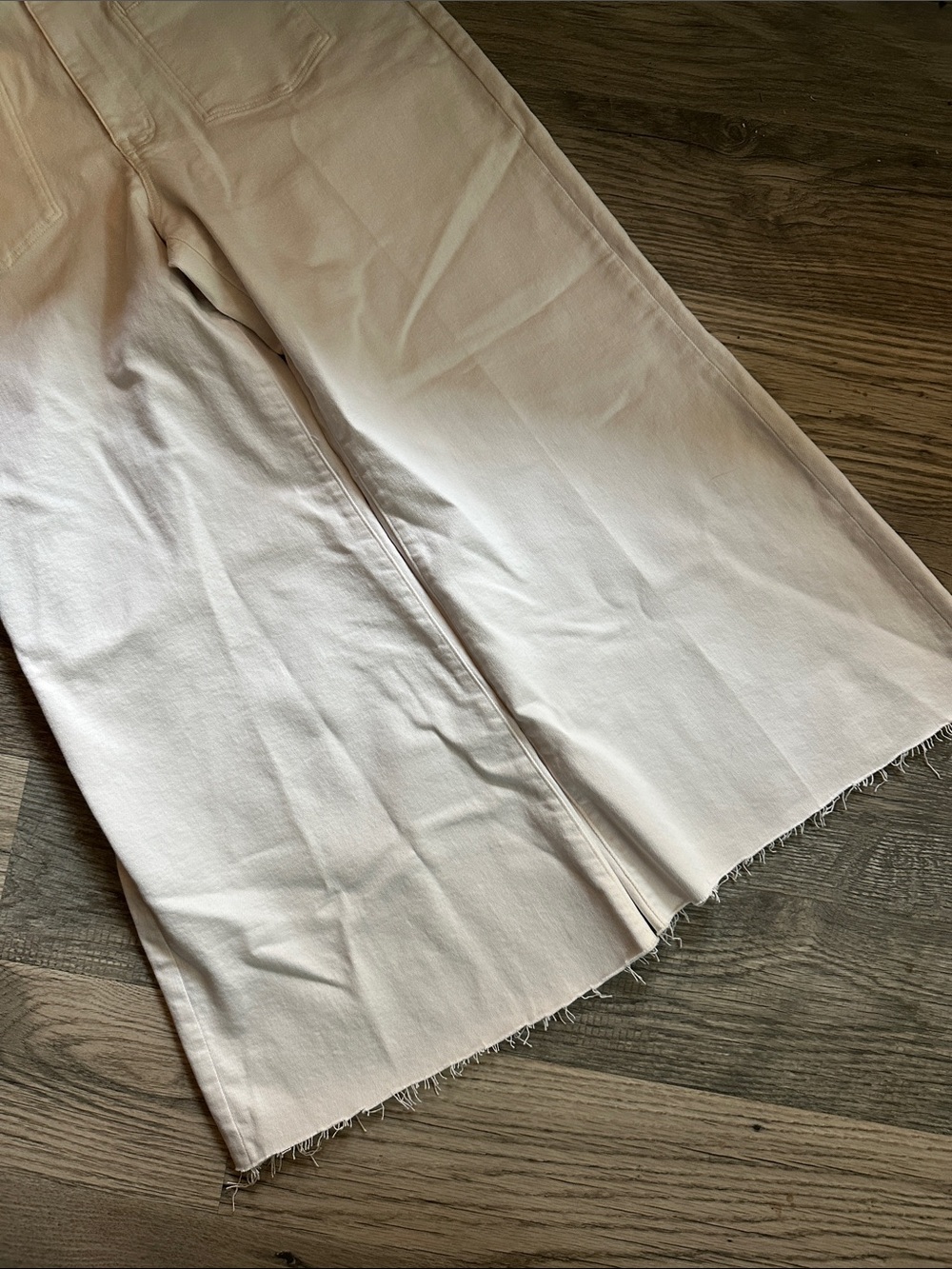 Madewell NWT flared crop Wide-Leg High-Rise Jeans vintage ivory women’s size 33 - Picture 10 of 14